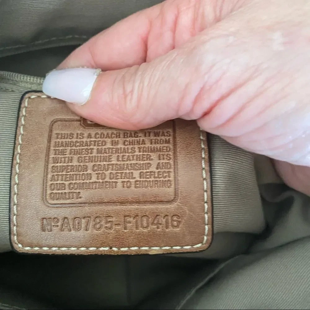 Coach brown canvas leather crossbody bag